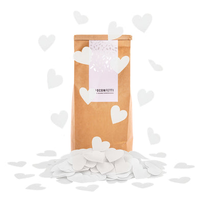 BioConfetti Hearts Ø 55mm - White